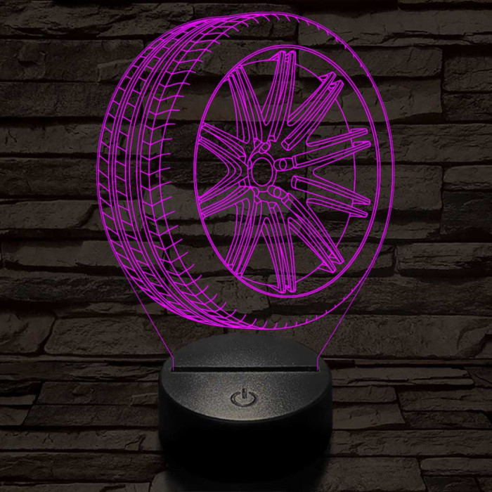 Abroncs felnivel 1 7 színű  3D led lámpa