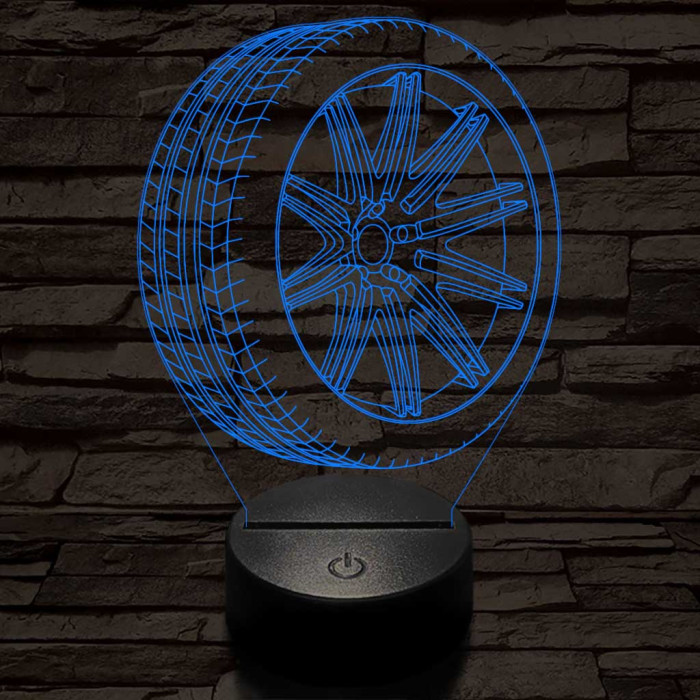 Abroncs felnivel 1 7 színű  3D led lámpa