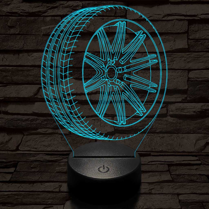 Abroncs felnivel 1 7 színű  3D led lámpa