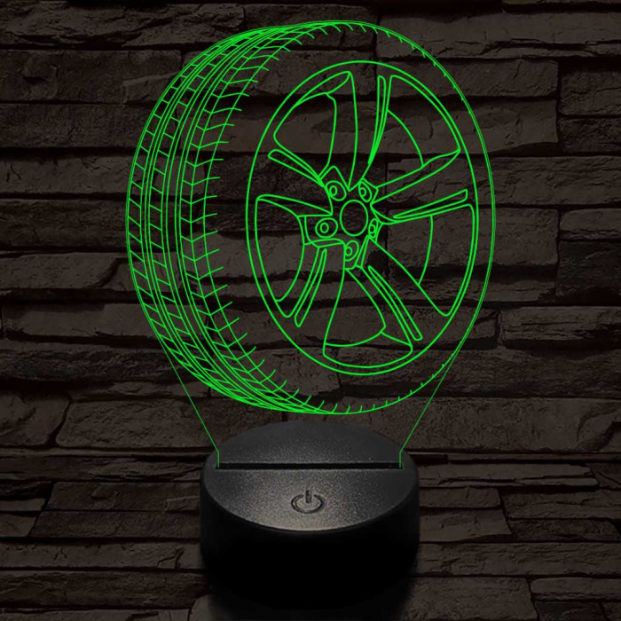 Abroncs felnivel 2 7 színű  3D led lámpa