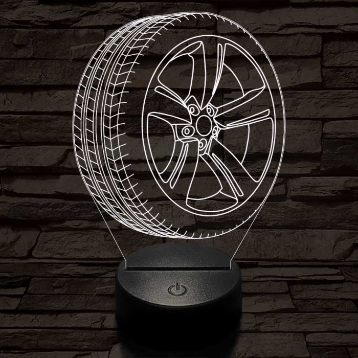 Abroncs felnivel 2 7 színű  3D led lámpa