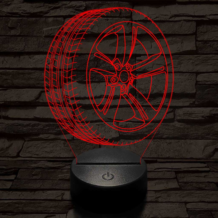 Abroncs felnivel 2 7 színű  3D led lámpa