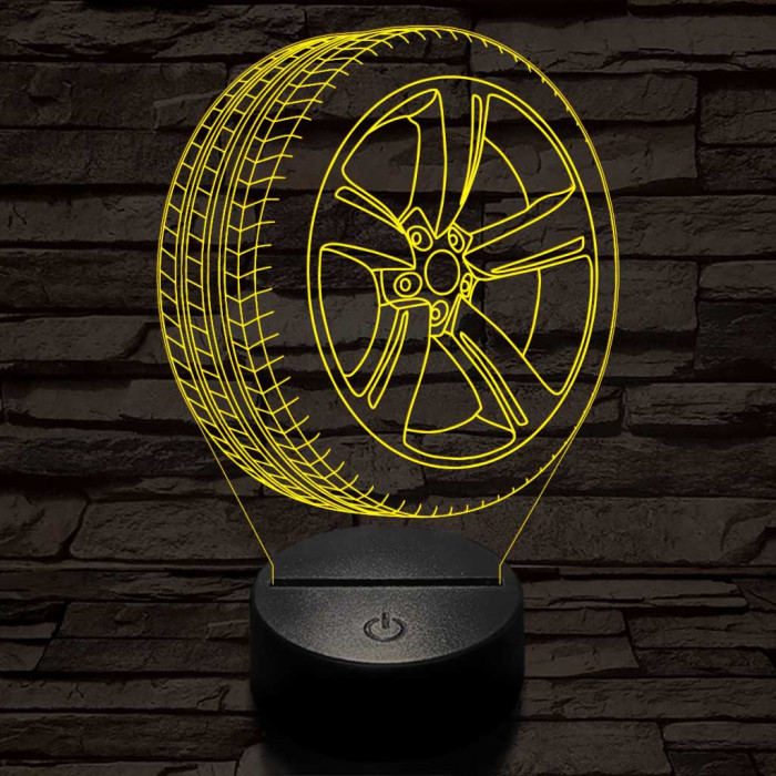 Abroncs felnivel 2 7 színű  3D led lámpa