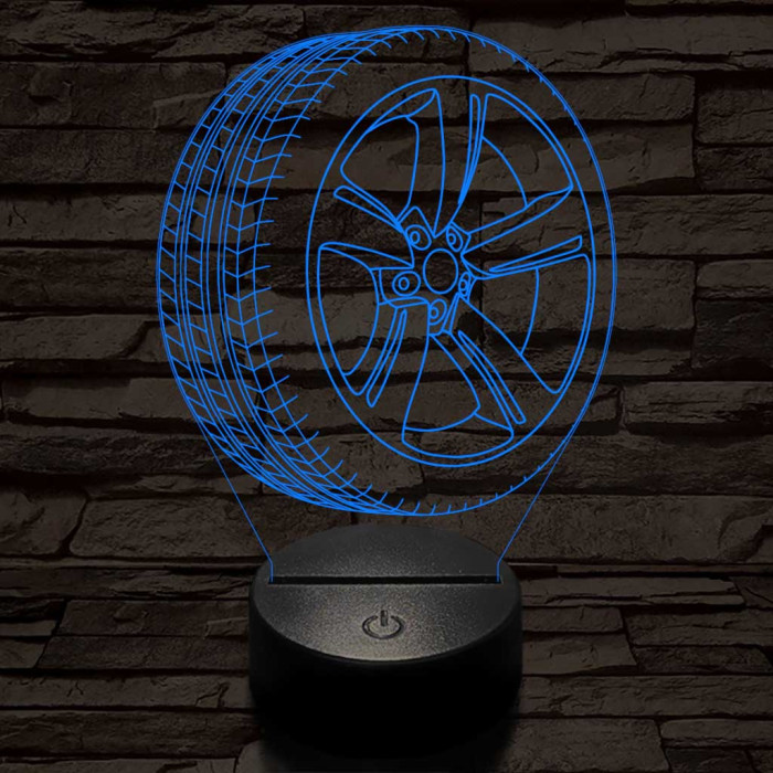 Abroncs felnivel 2 7 színű  3D led lámpa