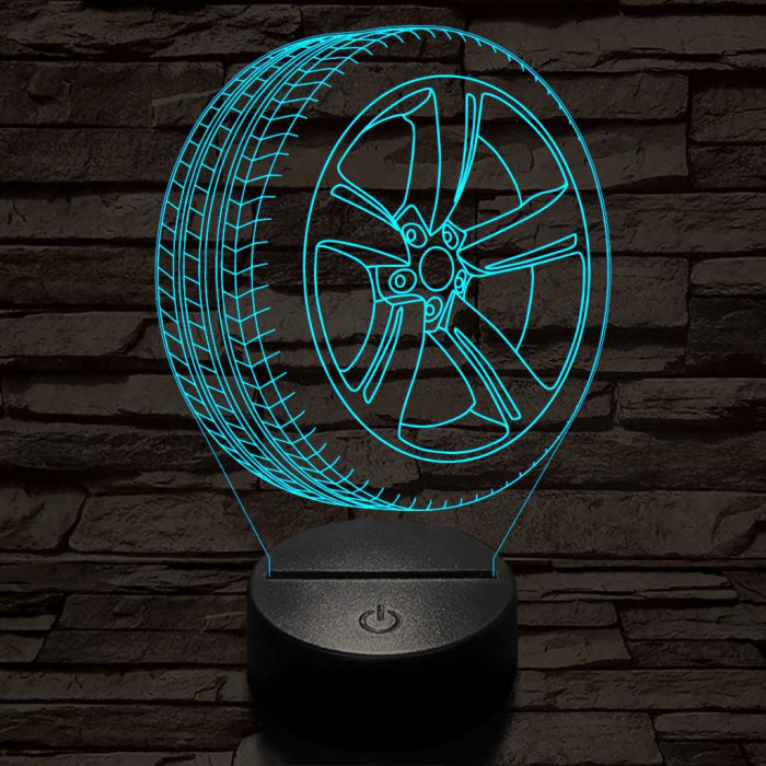 Abroncs felnivel 2 7 színű  3D led lámpa