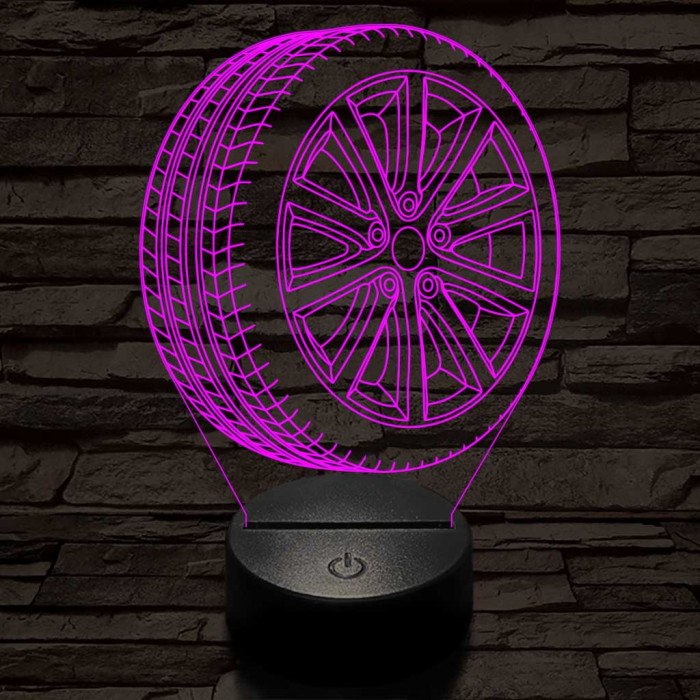 Abroncs felnivel 3 7 színű  3D led lámpa