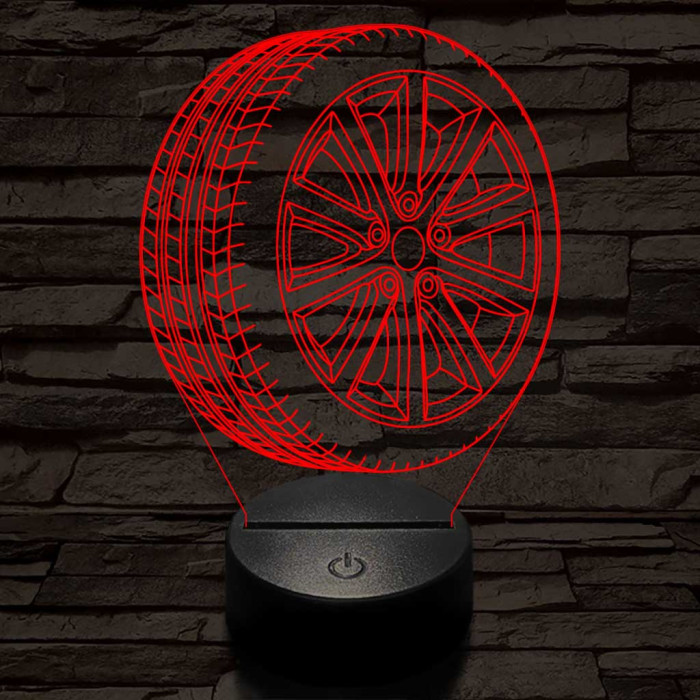 Abroncs felnivel 3 7 színű  3D led lámpa