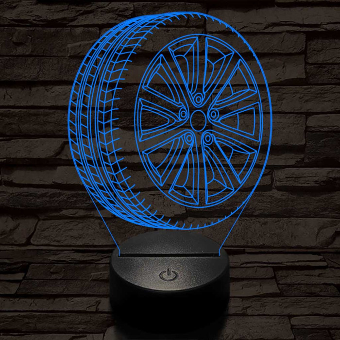 Abroncs felnivel 3 7 színű  3D led lámpa
