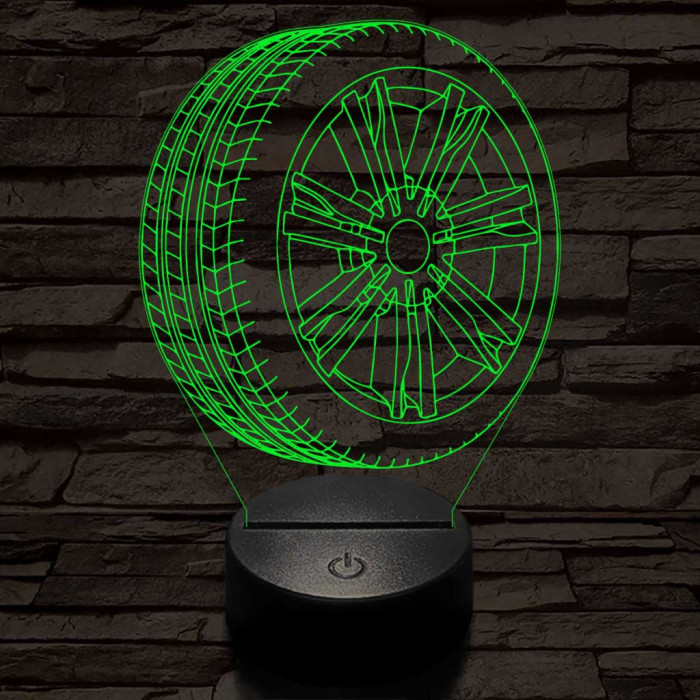Abroncs felnivel 4 7 színű  3D led lámpa