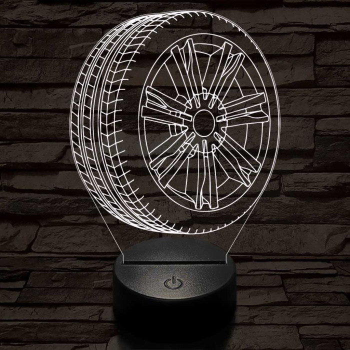 Abroncs felnivel 4 7 színű  3D led lámpa