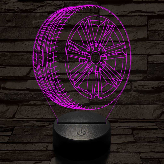 Abroncs felnivel 4 7 színű  3D led lámpa