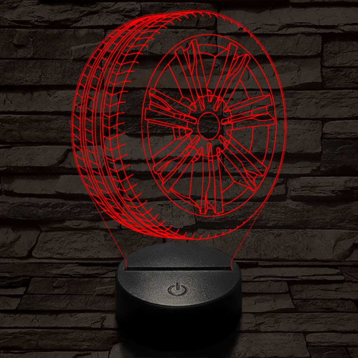 Abroncs felnivel 4 7 színű  3D led lámpa