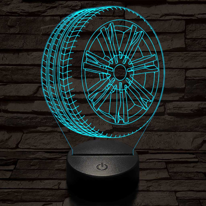 Abroncs felnivel 4 7 színű  3D led lámpa
