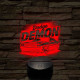 Dodge Challenger Demon 7 színű 3D led lámpa