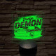 Dodge Challenger Demon 7 színű 3D led lámpa