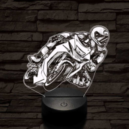 Rajzos gyorsasági motoros 7 színű 3D led lámpa