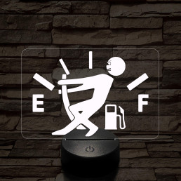 Üzemanyag mérő 7 színű  3D led lámpa