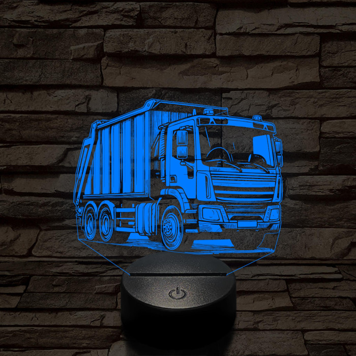 Kukásautó jobb 7 színű 3D led lámpa