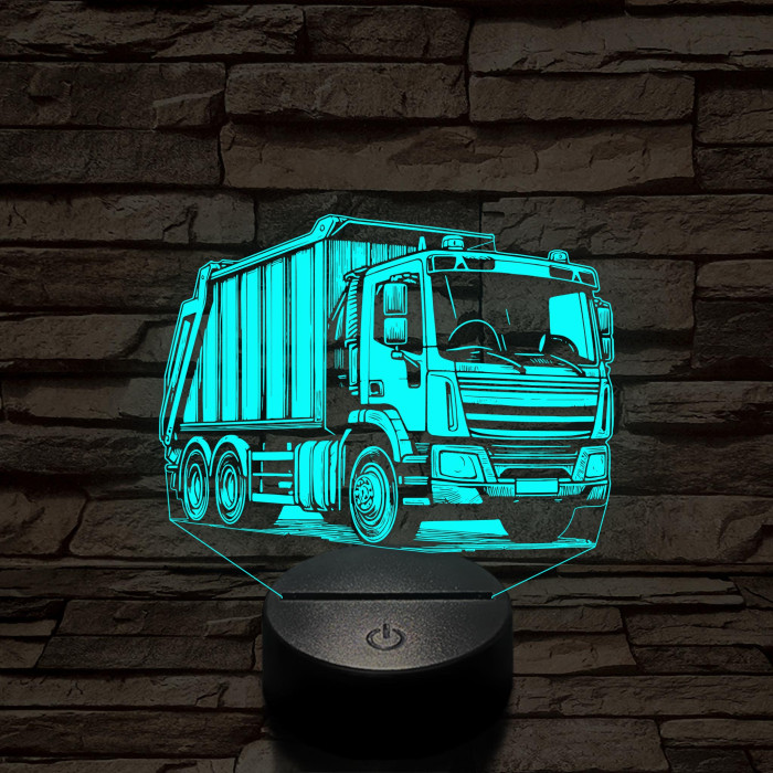 Kukásautó jobb 7 színű 3D led lámpa