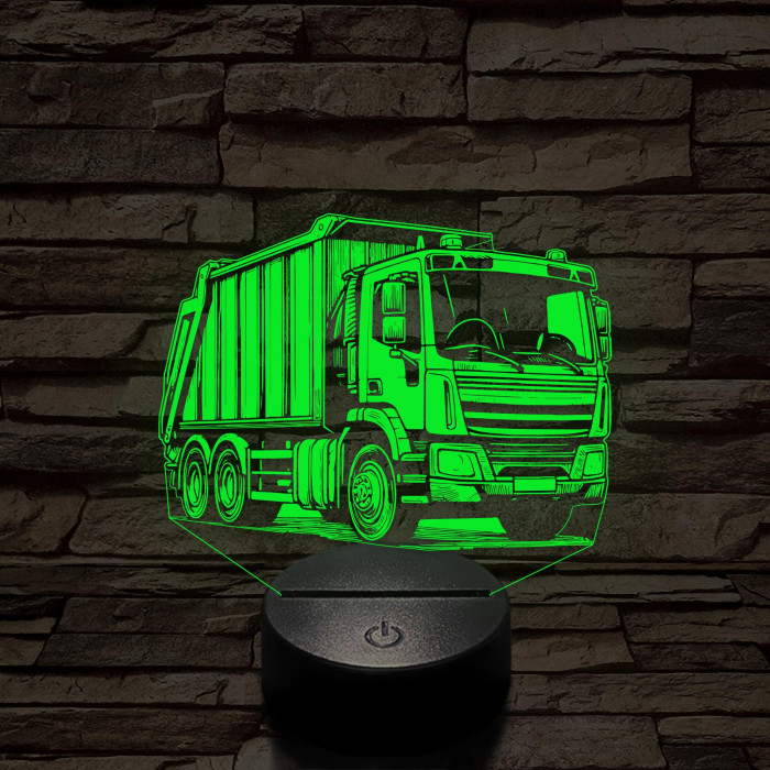 Kukásautó jobb 7 színű 3D led lámpa