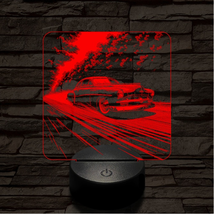 Old Timer gyöngyszem autó 7 színű valósághű 3D led lámpa