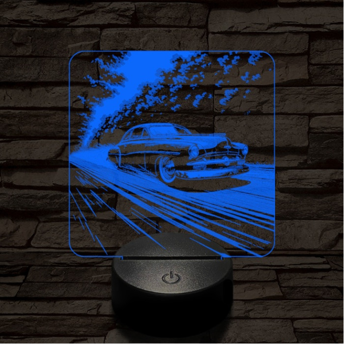 Old Timer gyöngyszem autó 7 színű valósághű 3D led lámpa