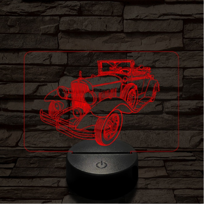 Történelmi autó 7 színű  3D led lámpa