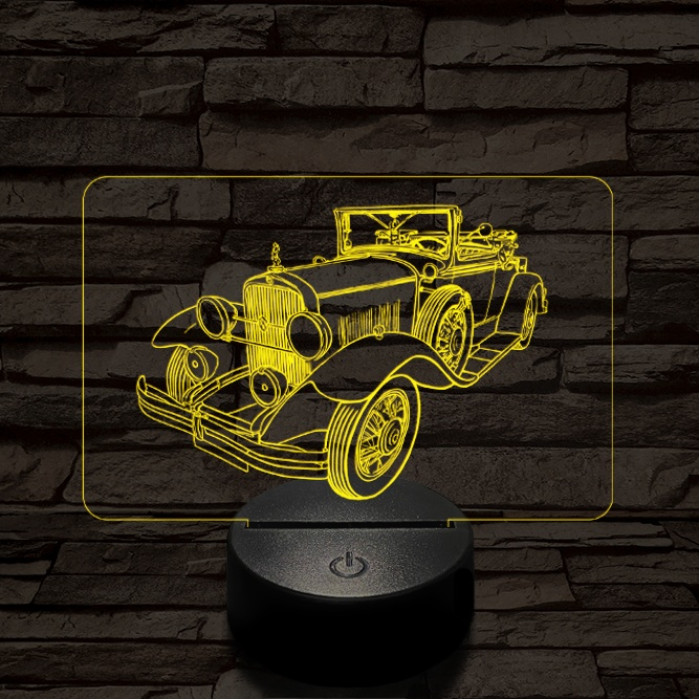 Történelmi autó 7 színű  3D led lámpa