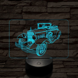 Történelmi autó 7 színű  3D led lámpa
