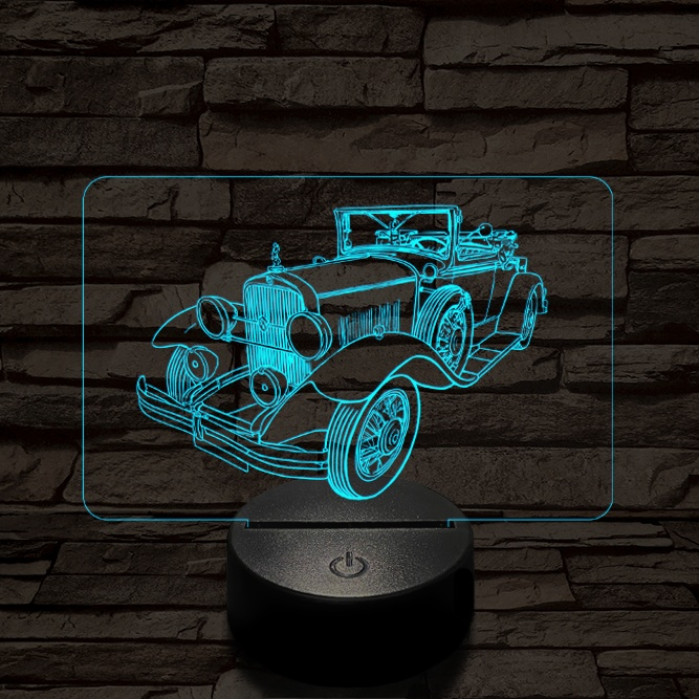 Történelmi autó 7 színű  3D led lámpa