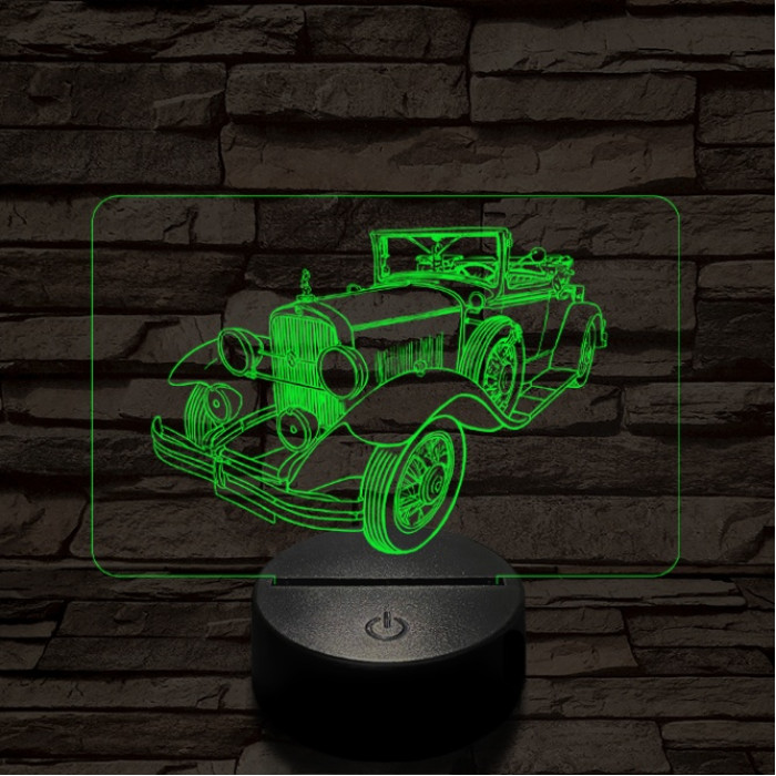 Történelmi autó 7 színű  3D led lámpa