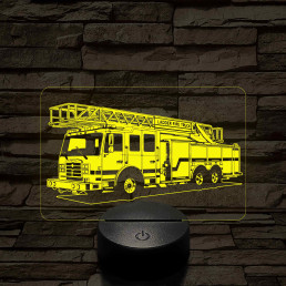 Létrás tűzoltóautó 7 színű  3D led lámpa
