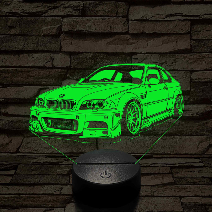 BMW M3 E46 7 színű 3D led lámpa