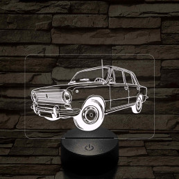 Lada 1200 7 színű 3D led lámpa – Klasszikus autórajongóknak
