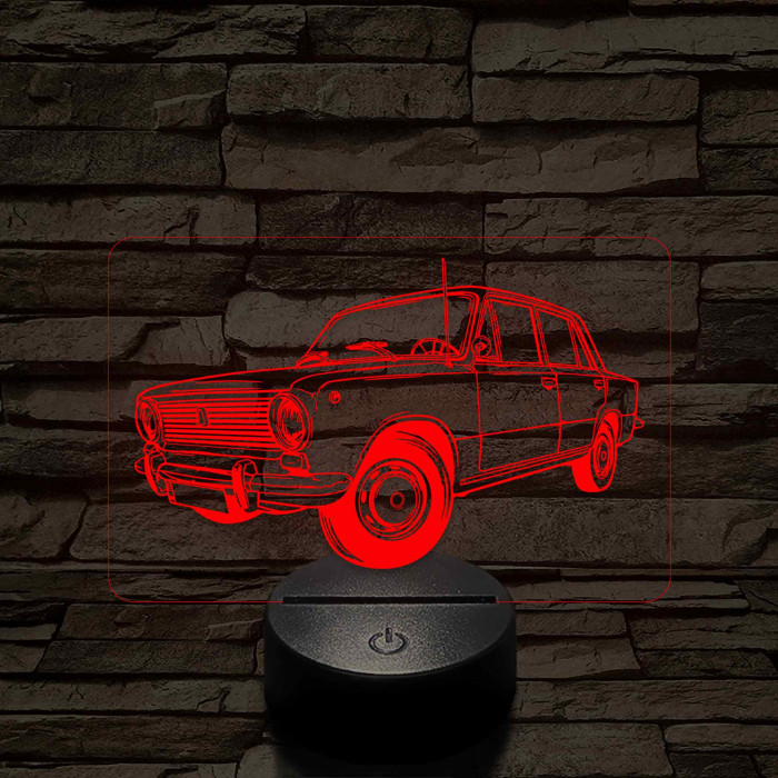 Lada 1200 7 színű 3D led lámpa – Klasszikus autórajongóknak