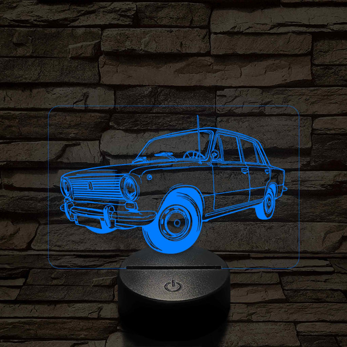 Lada 1200 7 színű 3D led lámpa – Klasszikus autórajongóknak
