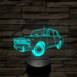Lada 1200 7 színű 3D led lámpa – Klasszikus autórajongóknak