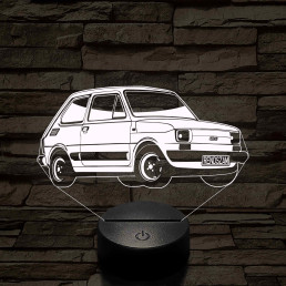 Fiat Polski 126 7 színű 3D led lámpa