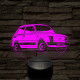 Fiat Polski 126 7 színű 3D led lámpa