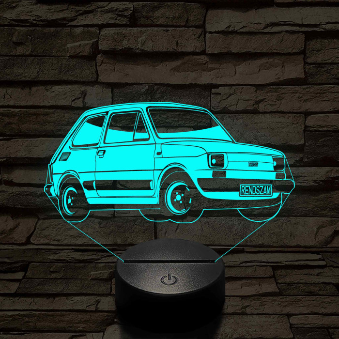 Fiat Polski 126 7 színű 3D led lámpa