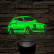 Fiat Polski 126 7 színű 3D led lámpa