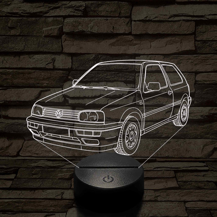 VW Golf MK3  7 színű 3D led lámpa