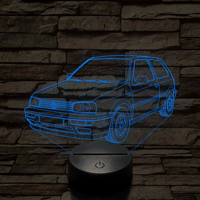 VW Golf MK3  7 színű 3D led lámpa