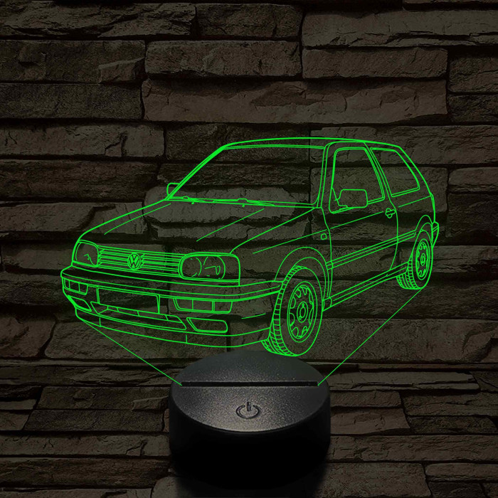 VW Golf MK3  7 színű 3D led lámpa