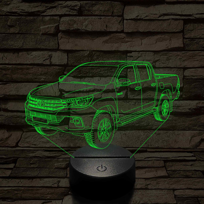 Toyota Hilux 7 színű 3D led lámpa
