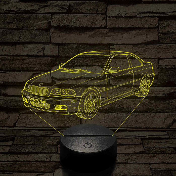 Klasszikus Coupé 2002-es 7 színű 3D led lámpa