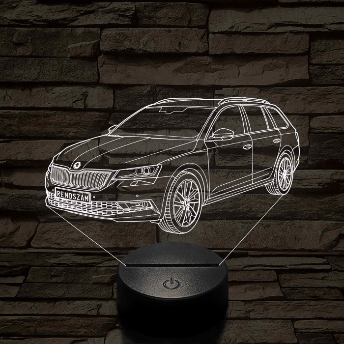 Skoda Octavia Combi LED Lámpa – Egyedi rendszámmal gravírozható