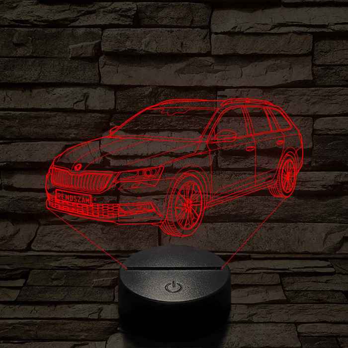 Skoda Octavia Combi LED Lámpa – Egyedi rendszámmal gravírozható