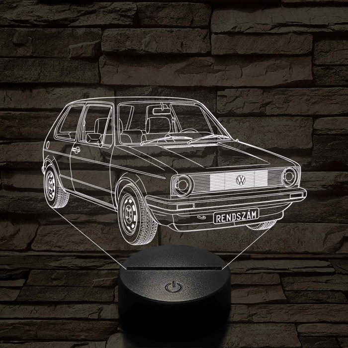 Volkswagen Golf 1 kereklámpás –  7 színű, színváltós 3D LED lámpa