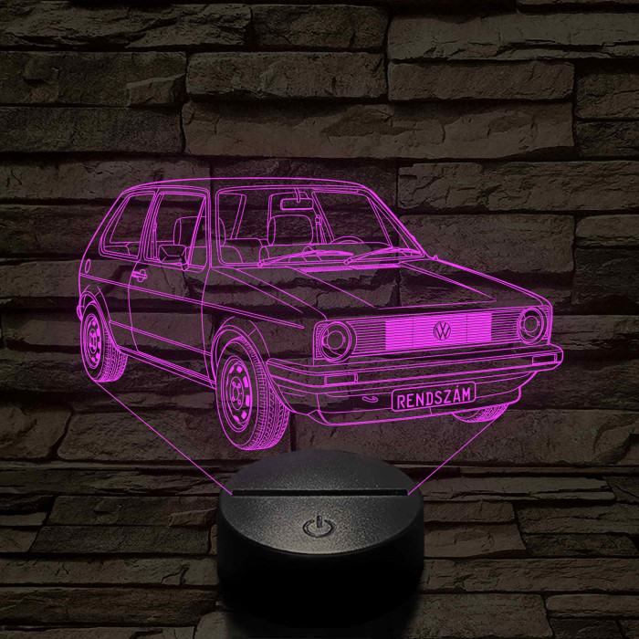 Volkswagen Golf 1 kereklámpás –  7 színű, színváltós 3D LED lámpa